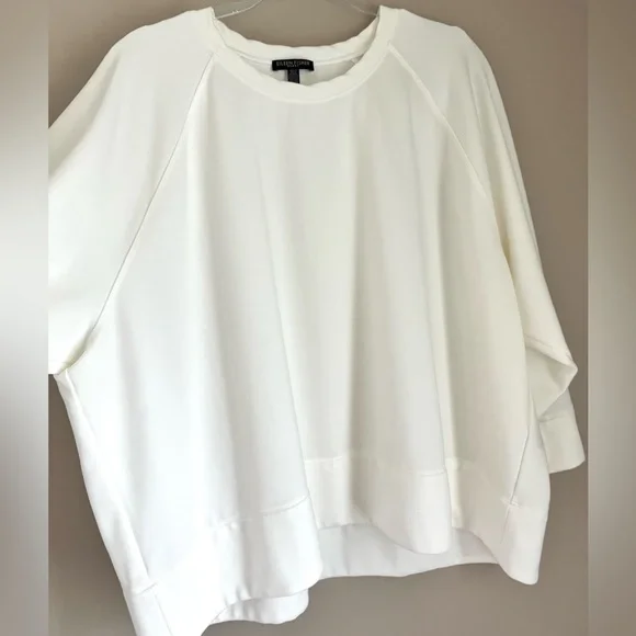 Eileen Fisher Woman’s Ivory/Cream Crew Neck Top sz 3X - Picture 6 of 14